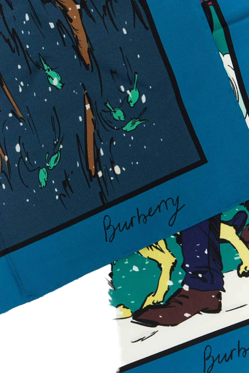 Burberry Graphic-Print Silk Scarf — Multicolor