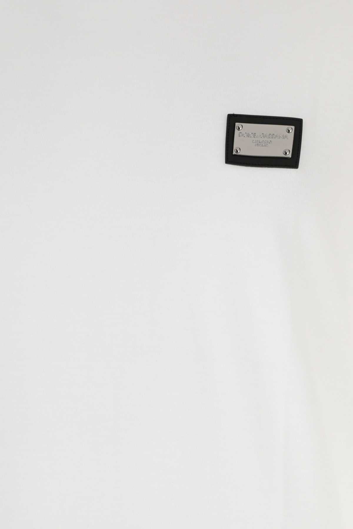 Dolce & Gabbana Logo-Patch Cotton T-Shirt — White