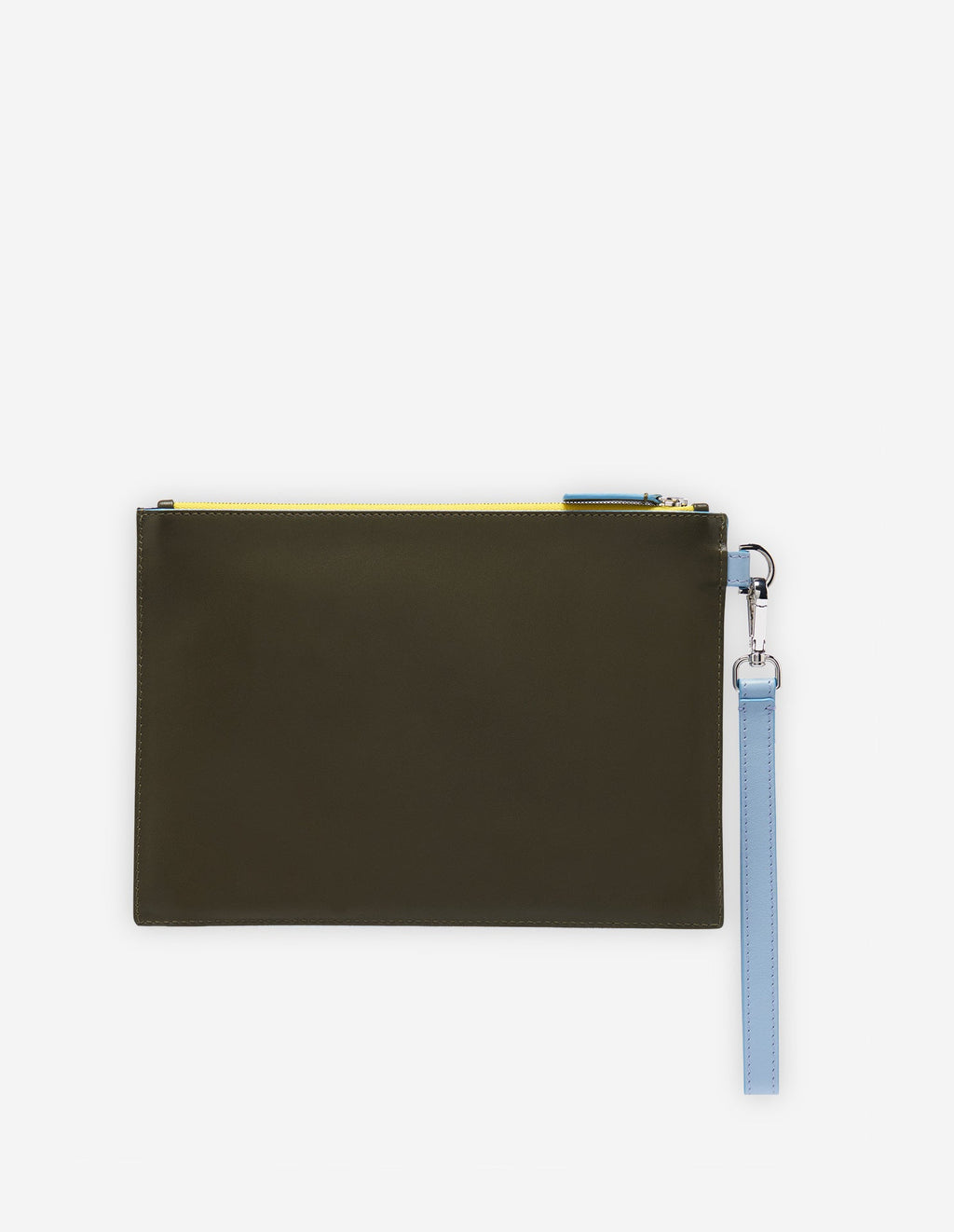MAISON KITSUNÉ PROFILE FOX POUCH WITH STRAP KHAKI GREY
