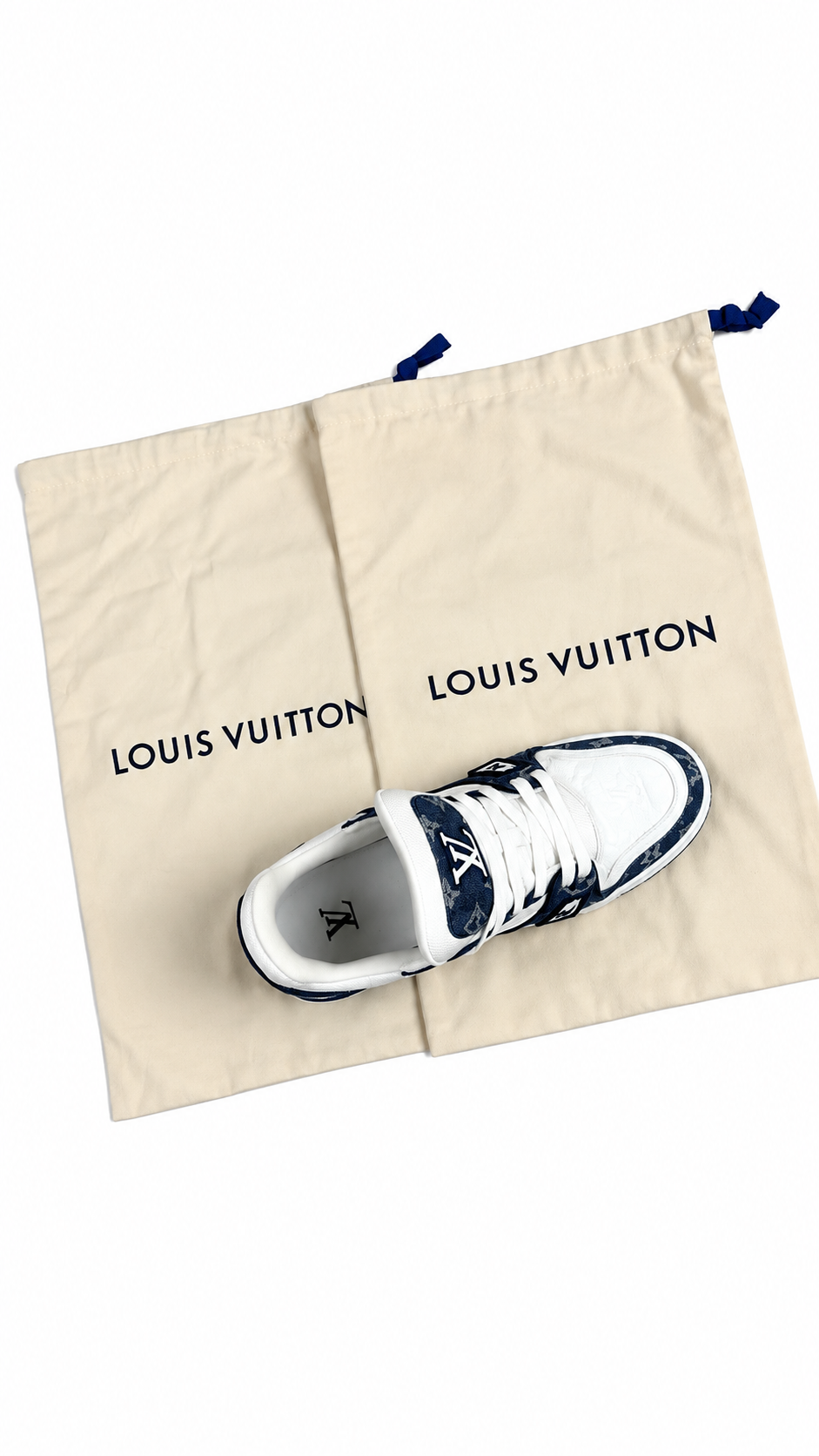 Sneakers Louis Vuitton LV Trainer Monogram Denim - Bleu - Pointure 41