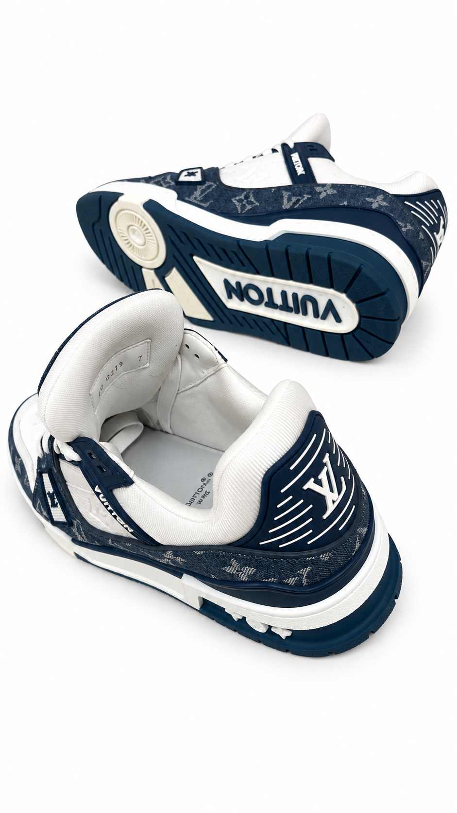Sneakers Louis Vuitton LV Trainer Monogram Denim - Bleu - Pointure 41