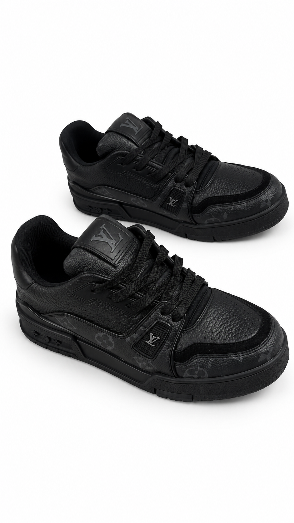 Sneakers Louis Vuitton LV Trainer Triple Black Monogram - Noir - Pointure 40