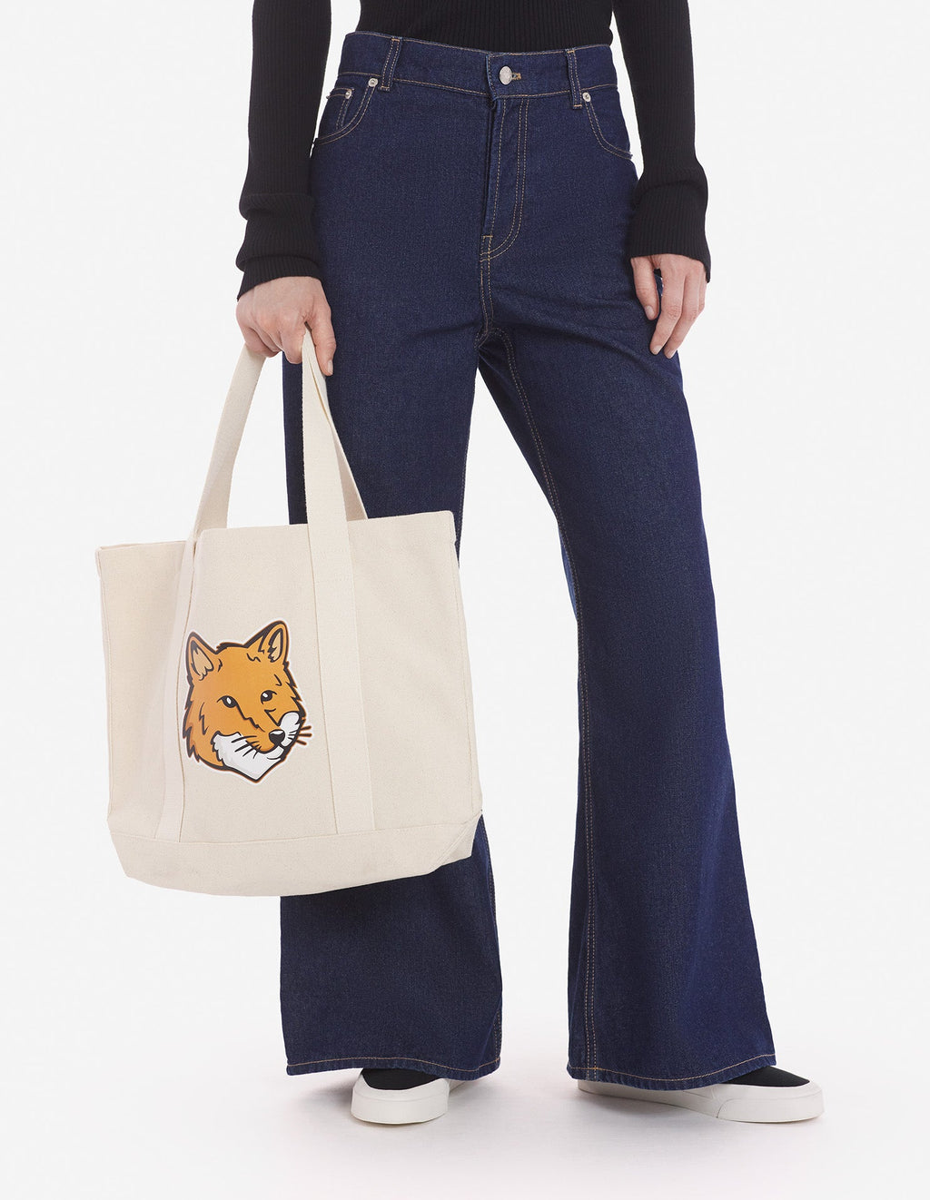 Fox Head Tote Bag Ecru