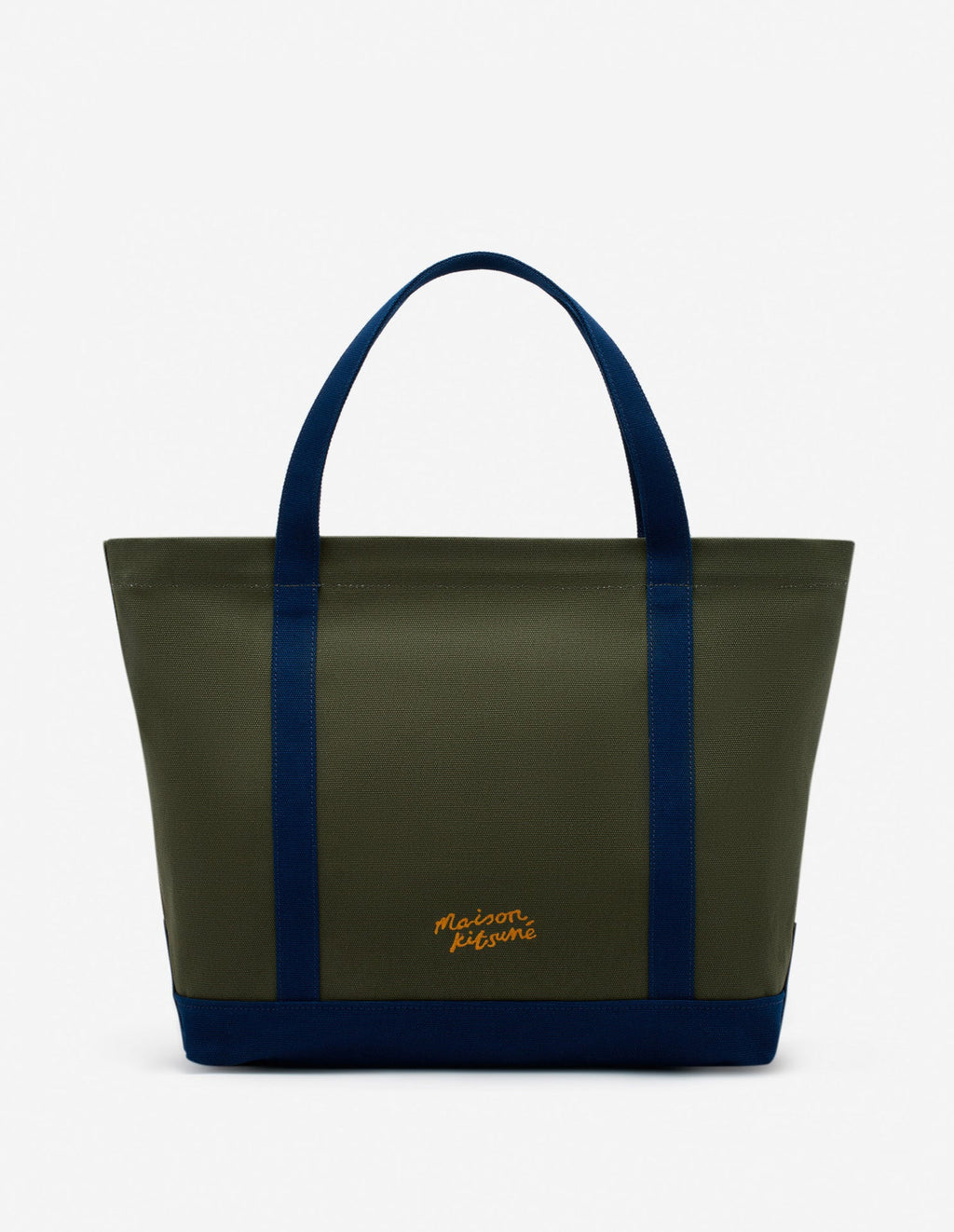 Fox Head Leather Pocket Classic Tote Bag Military Green/ink Blue