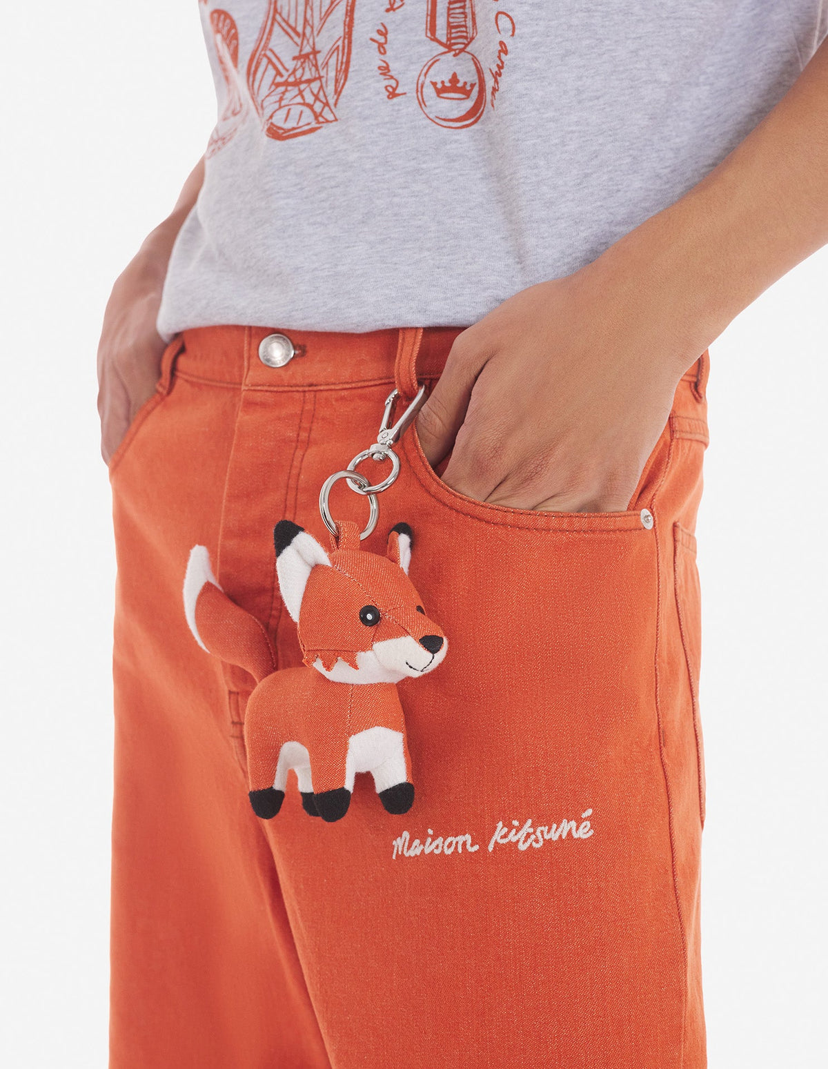 Medium Fox Bag Keyring & Charm Rust