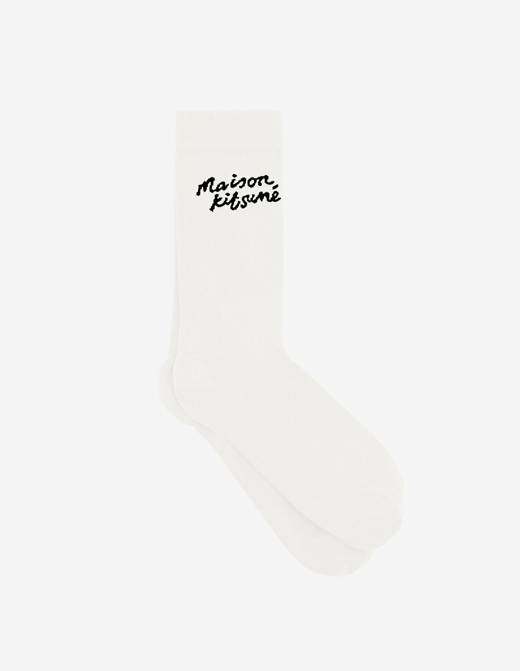 Maison Kitsune Handwriting Socks White