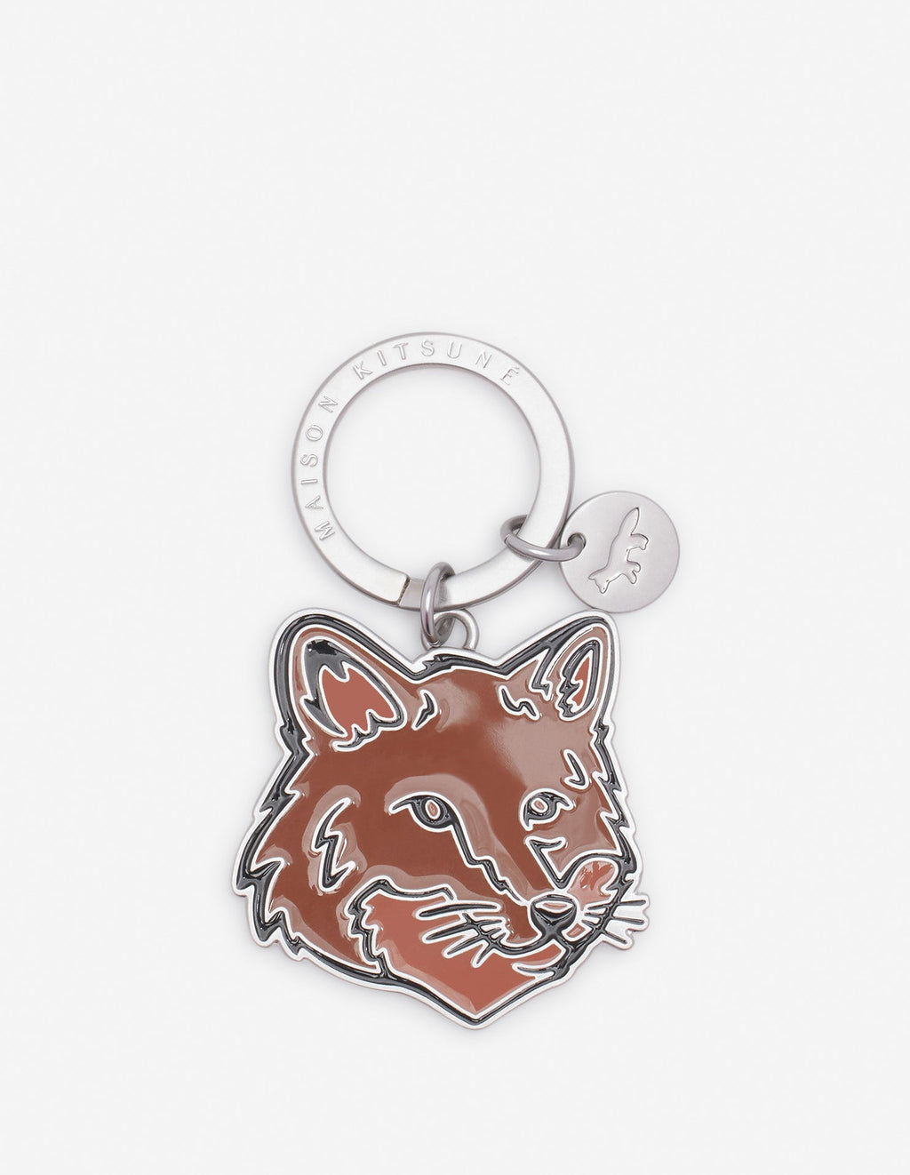 Bold Fox Head Keyring Charm Tobacco