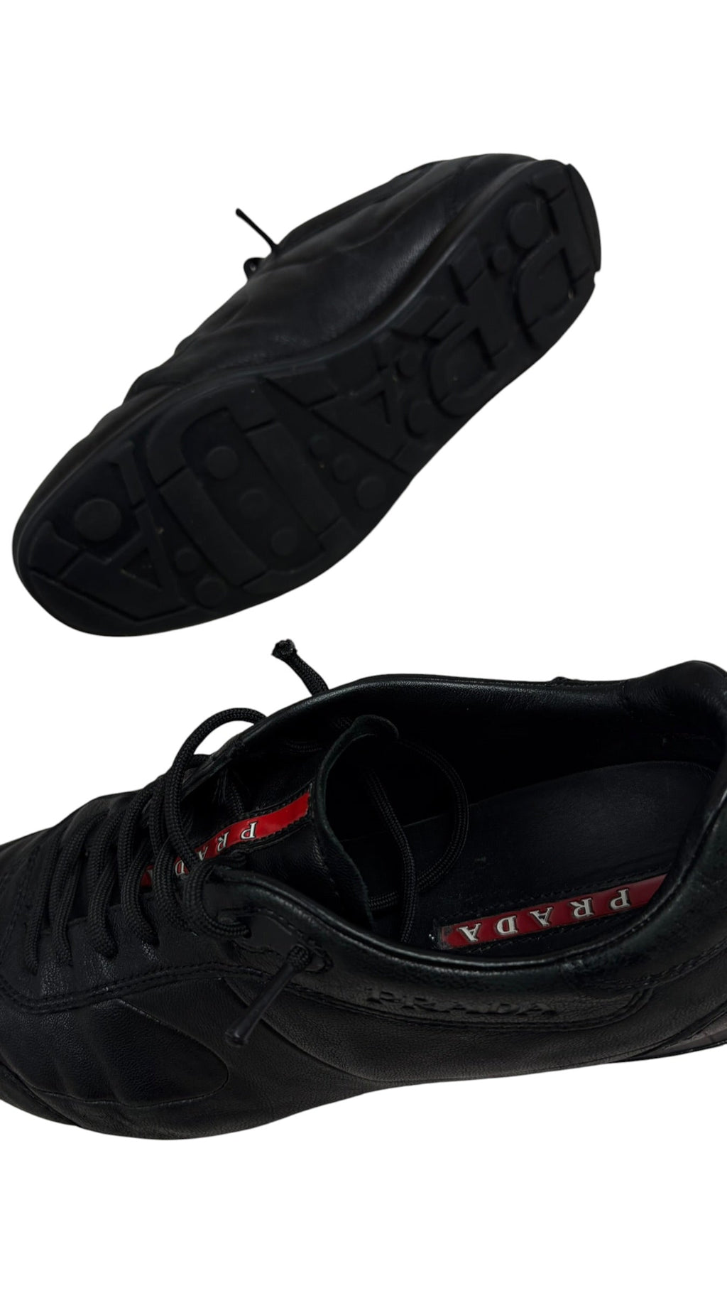 Sneakers Prada Aviator Sport En Cuir - Noir - Taille 40.5