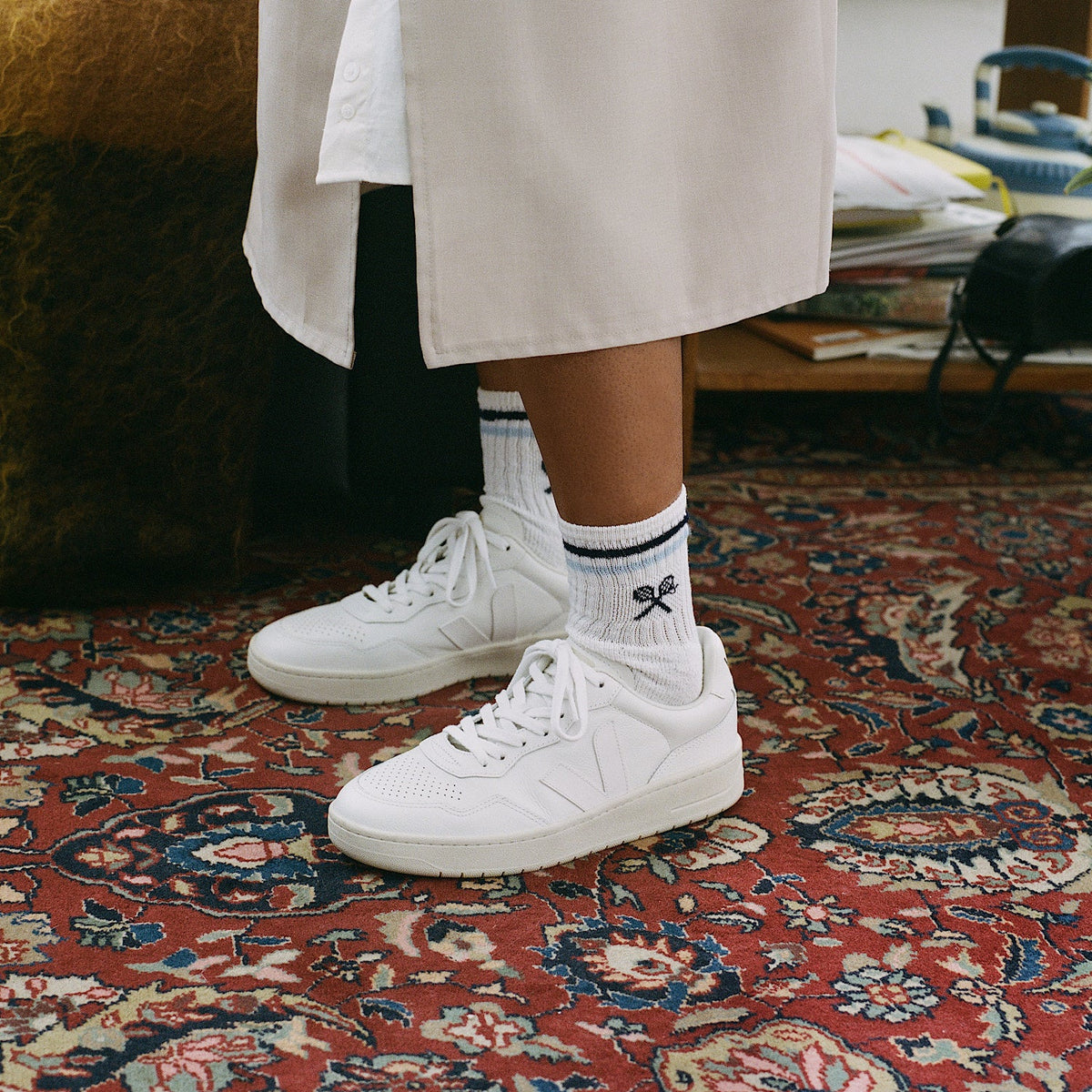 Men's V-90 LEATHER WHITE
